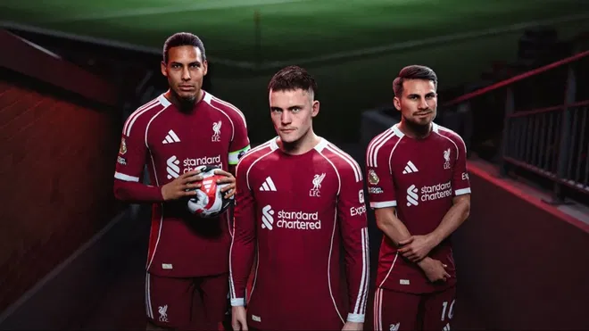 Wirtz, Virgil, and Mac Allister with new Livererpool kit in FC 26